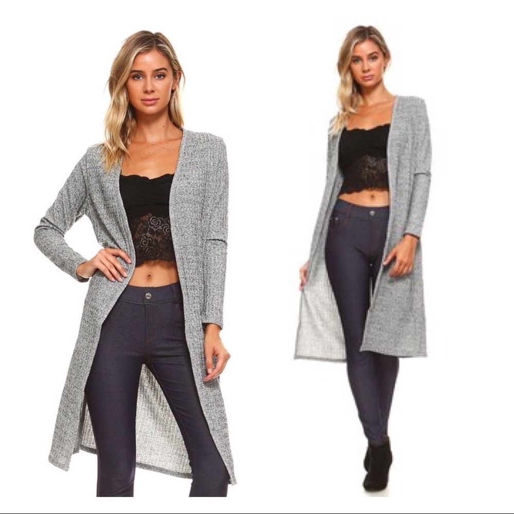 SALES ❗️Silver Long Sleeve Shimmer Cardigan